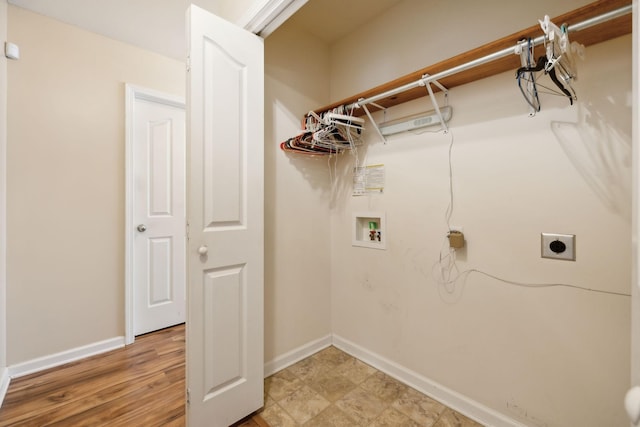 laundry area with washer hookup and hookup for an electric dryer