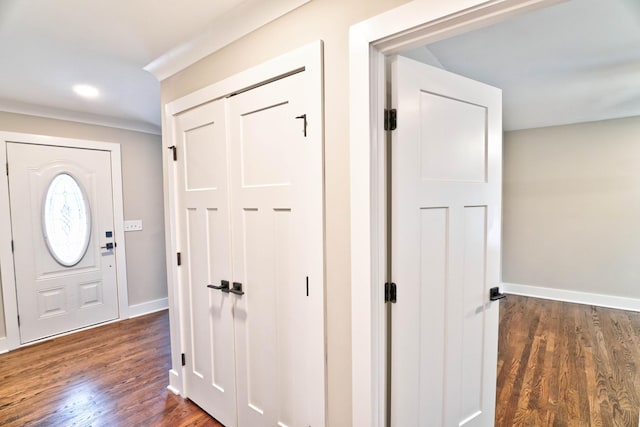 entryway featuring dark hardwood / wood-style floors