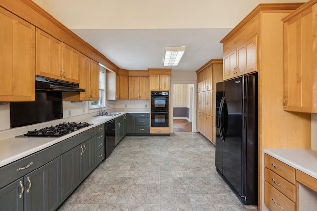 kitchen featuring black appliances and sink