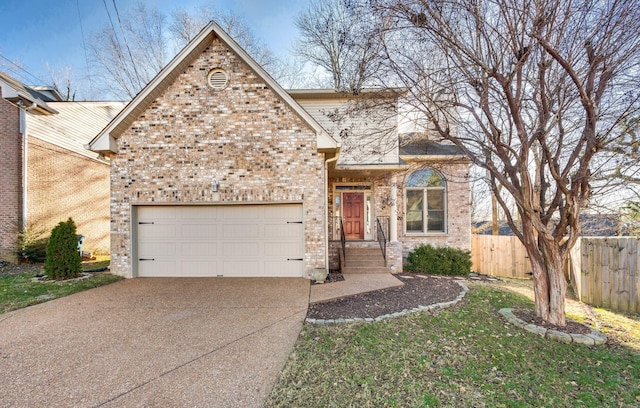 view of front of property featuring a garage