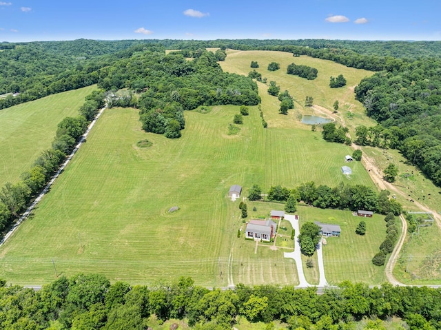 aerial view featuring a rural view