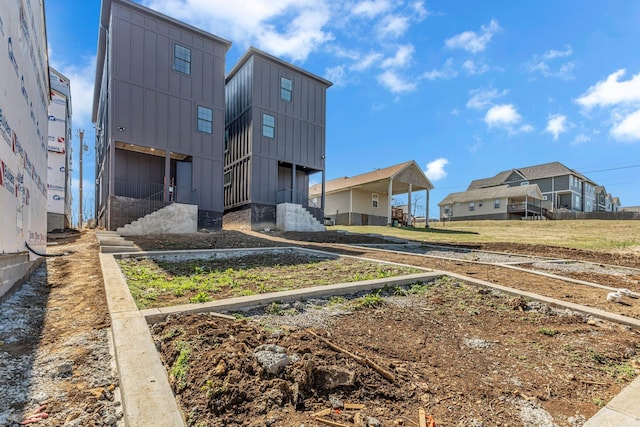 exterior space featuring board and batten siding