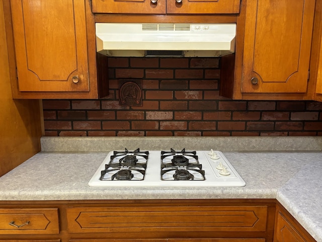 kitchen featuring white gas cooktop