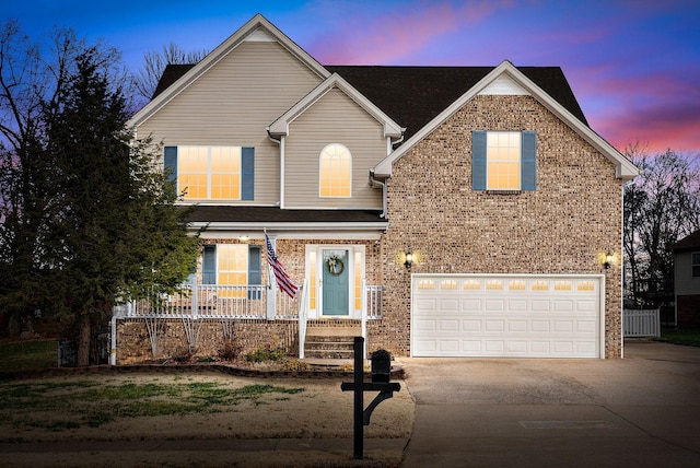 front facade featuring a garage