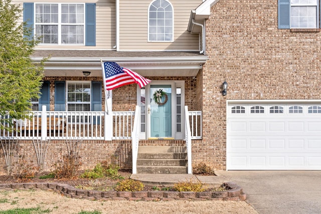 entrance to property with a garage