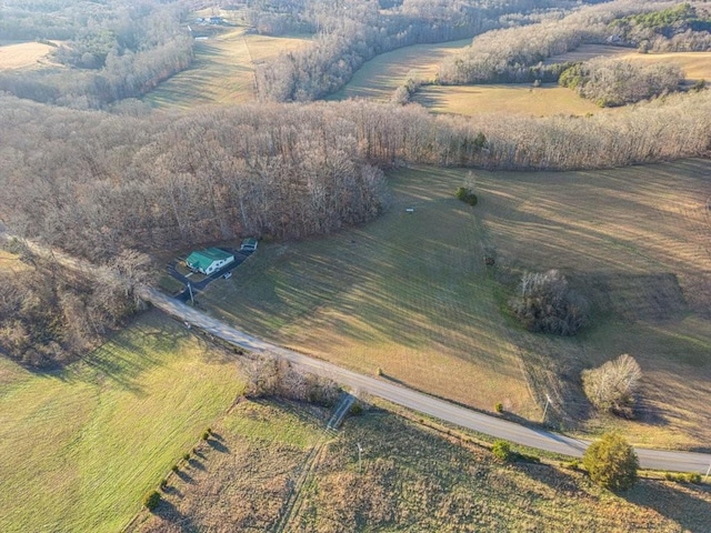 birds eye view of property featuring a rural view