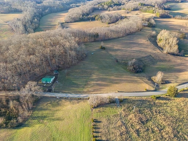 aerial view with a rural view