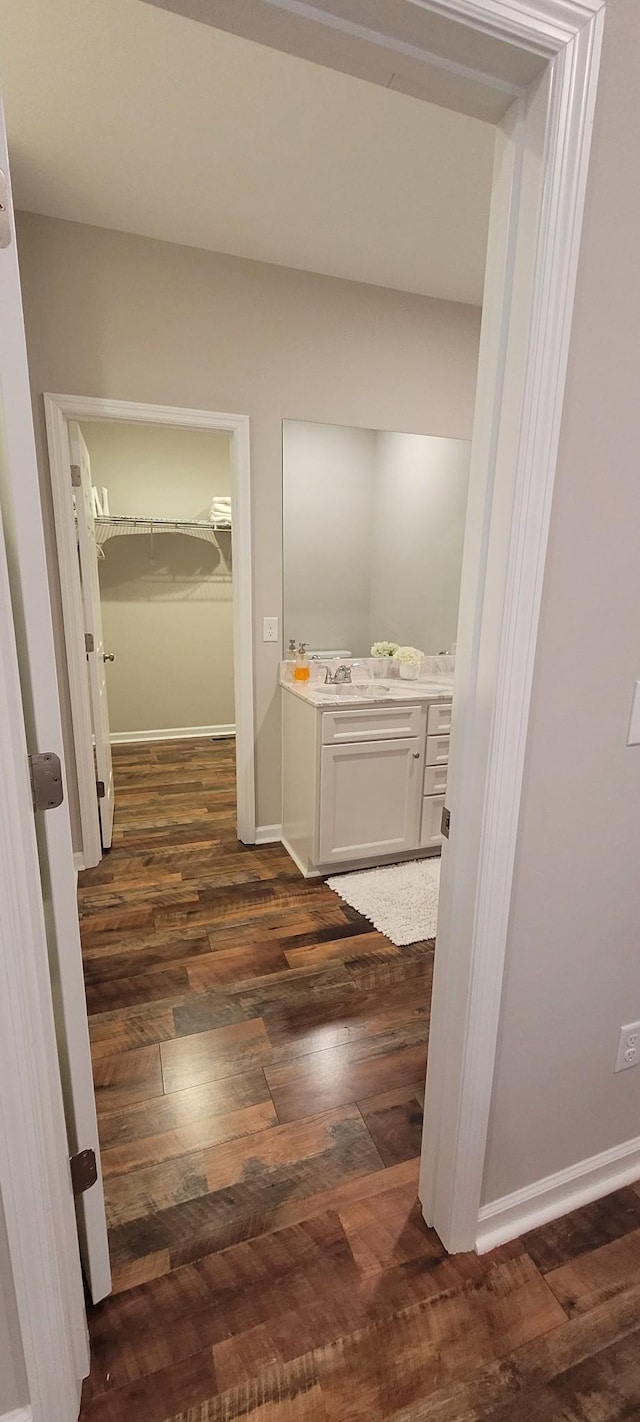 bathroom featuring hardwood / wood-style floors