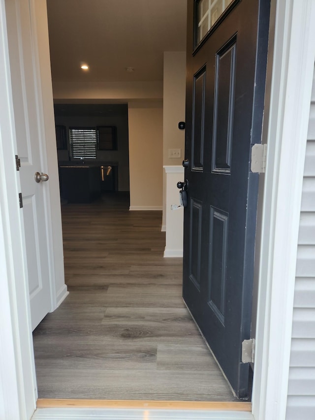 foyer entrance featuring light hardwood / wood-style floors