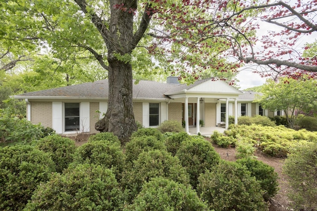 view of front of property with a porch