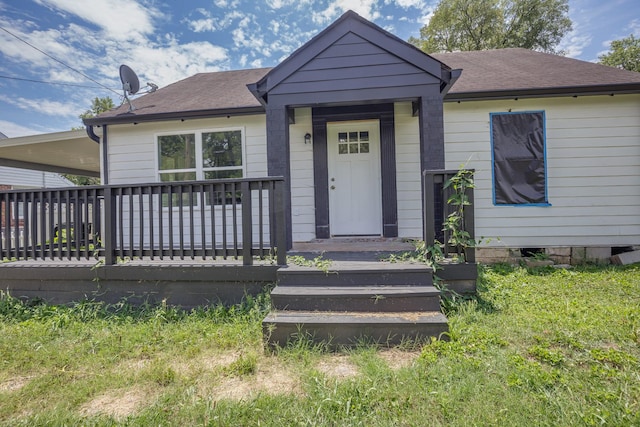 view of front of home with a porch