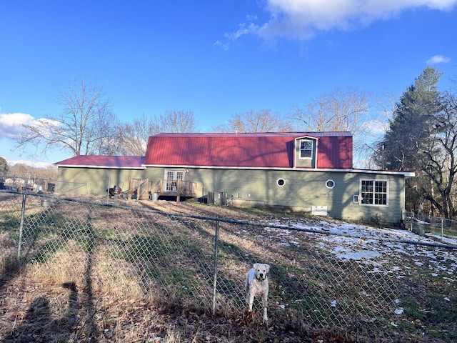 view of front of home with a wooden deck