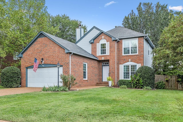 view of property with a front lawn