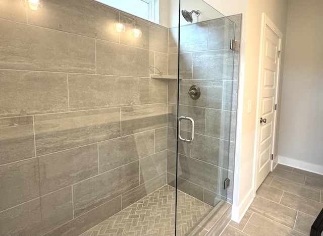 bathroom featuring walk in shower