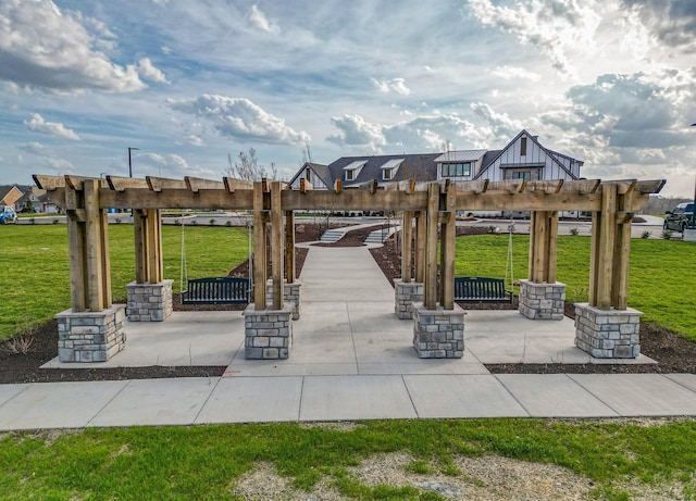 view of patio / terrace with a pergola