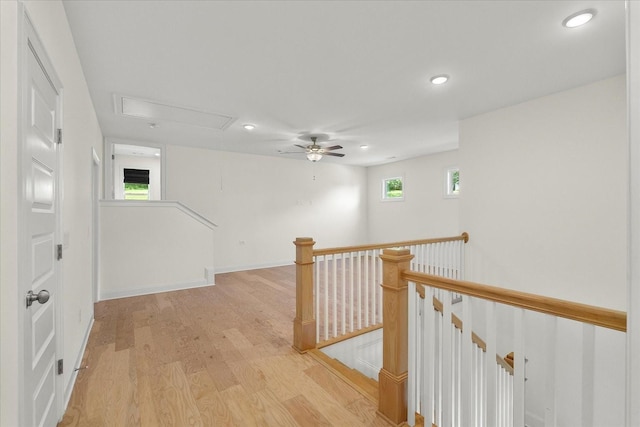 hall featuring light wood-type flooring