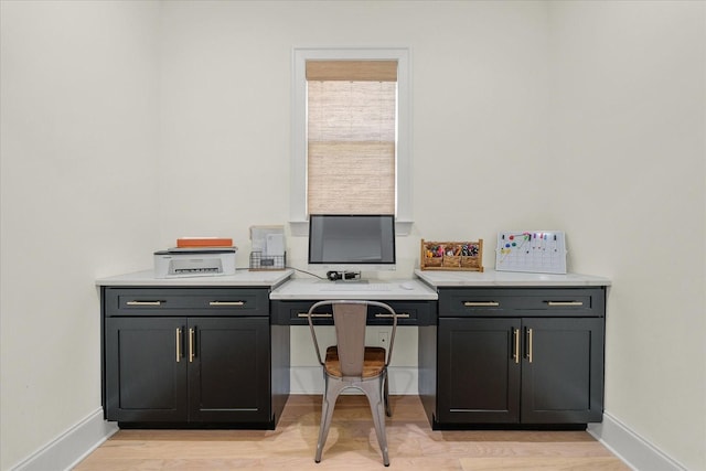 office featuring light hardwood / wood-style floors