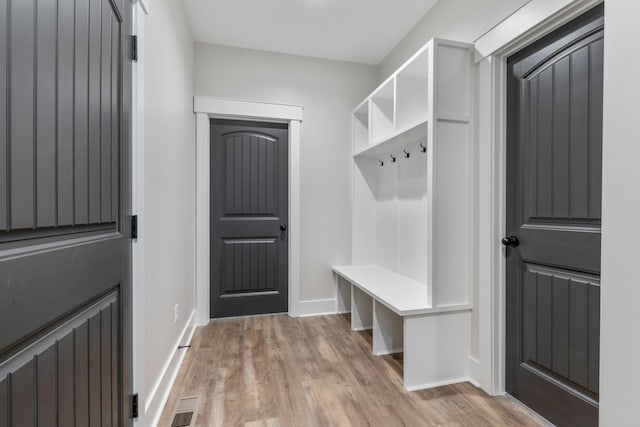 mudroom featuring light hardwood / wood-style floors