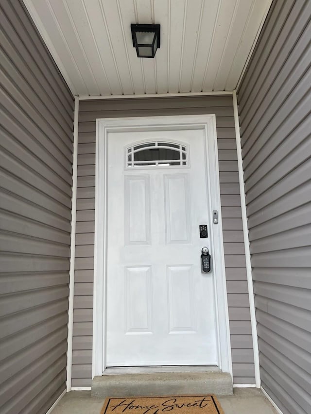 view of doorway to property