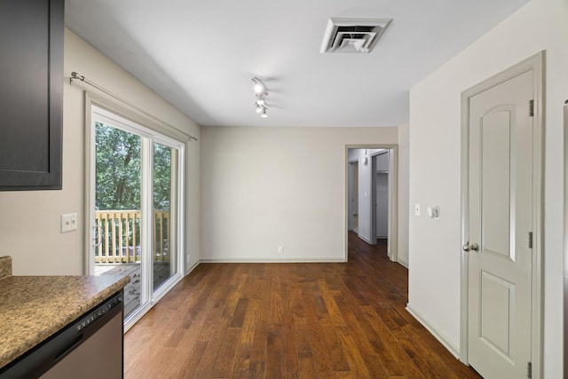 interior space featuring dark hardwood / wood-style floors