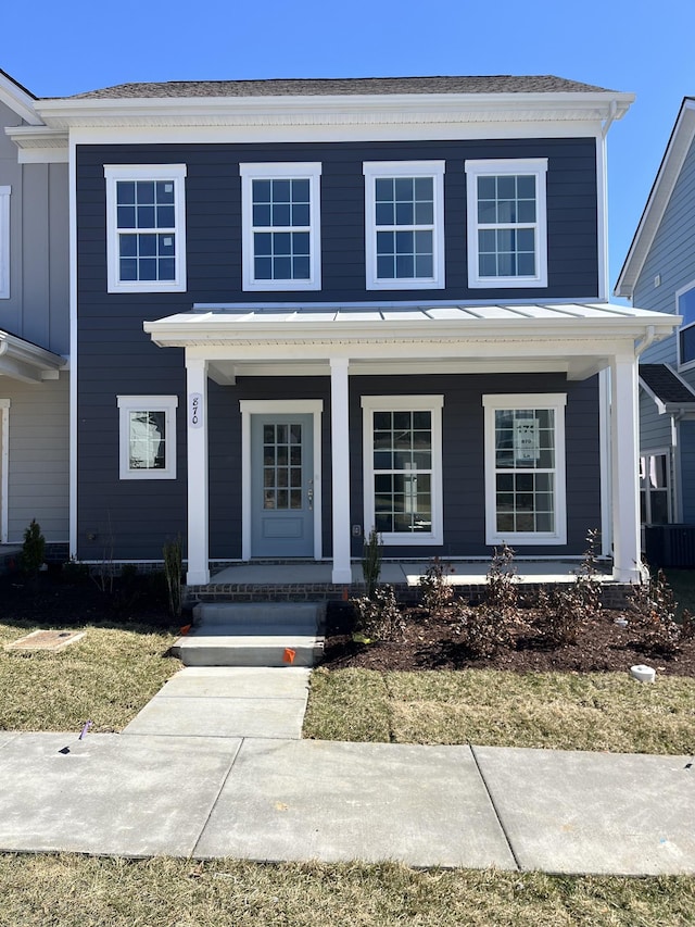 view of front of property featuring a porch