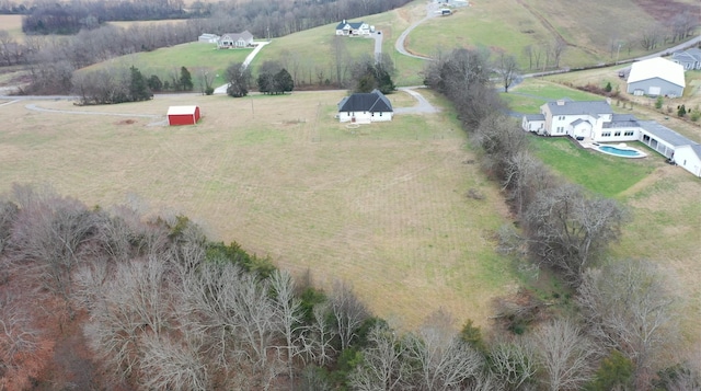 bird's eye view featuring a rural view