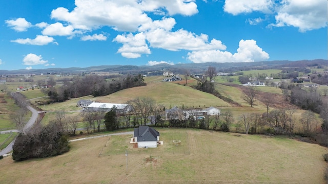 aerial view with a rural view