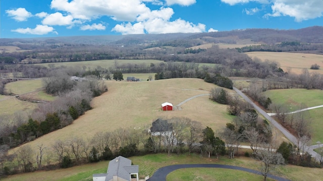 drone / aerial view featuring a rural view