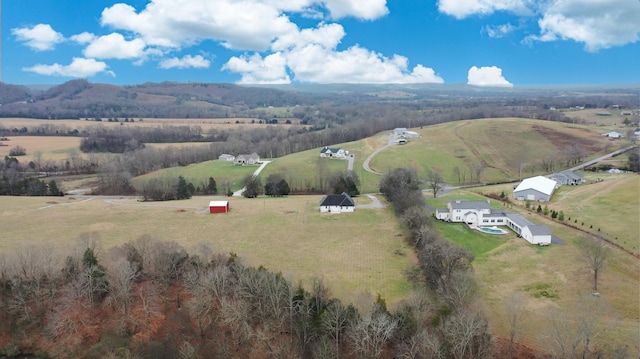 aerial view featuring a rural view