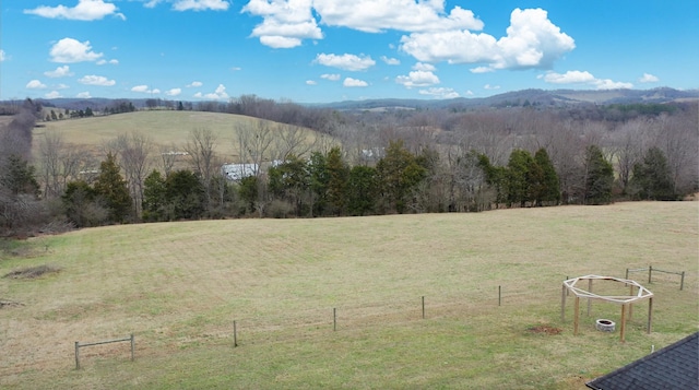 property view of mountains with a rural view