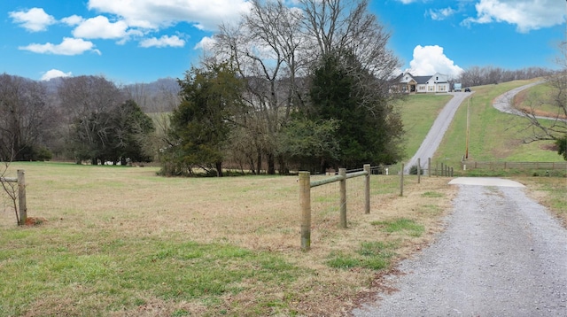 view of street featuring a rural view