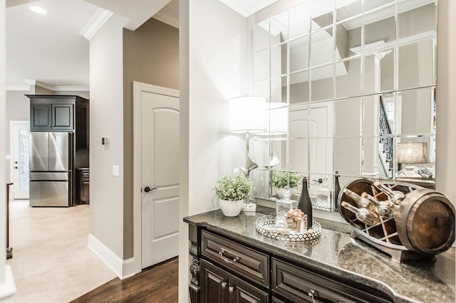 interior space featuring ornamental molding