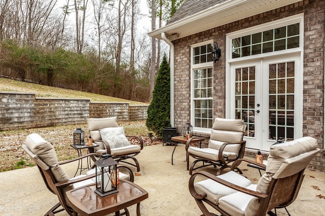 view of patio / terrace featuring french doors