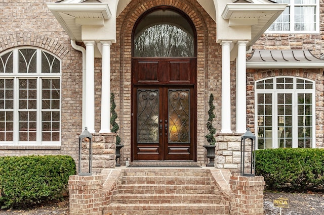 entrance to property with french doors