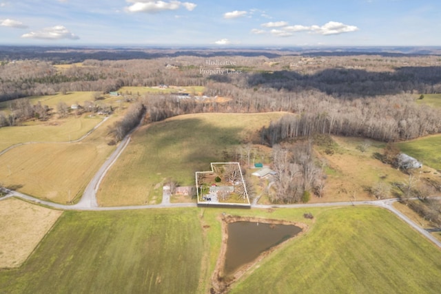 aerial view with a rural view