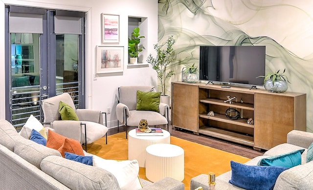 living room featuring hardwood / wood-style floors