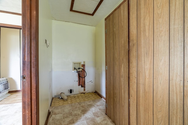 laundry area with electric dryer hookup and hookup for a washing machine