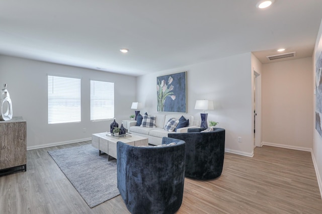 living room featuring hardwood / wood-style flooring