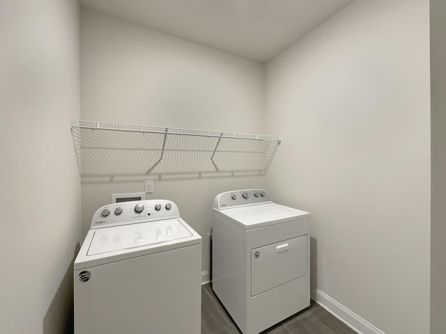 laundry room with washing machine and dryer