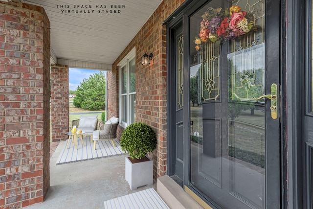 property entrance with a porch