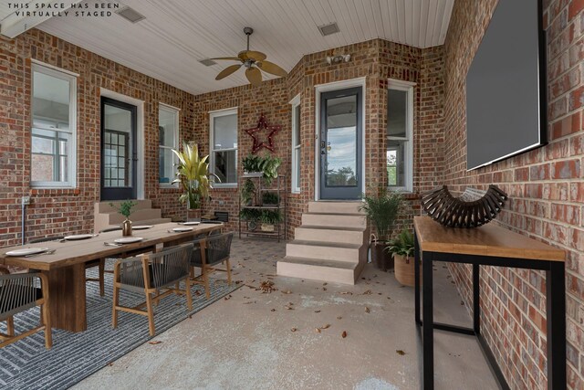 view of patio / terrace with ceiling fan