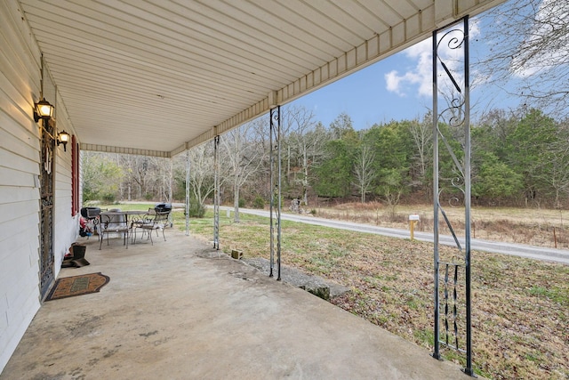 view of patio featuring covered porch