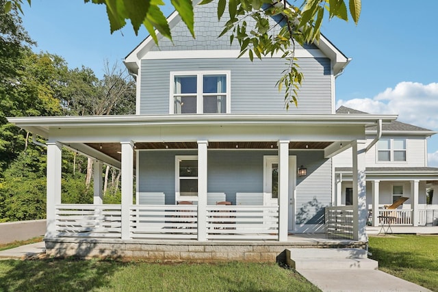 view of front facade featuring covered porch