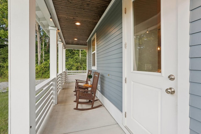 view of patio featuring covered porch