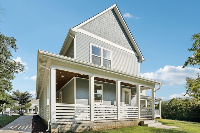 view of front of home featuring covered porch