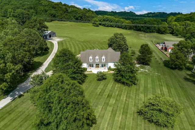 bird's eye view with a rural view