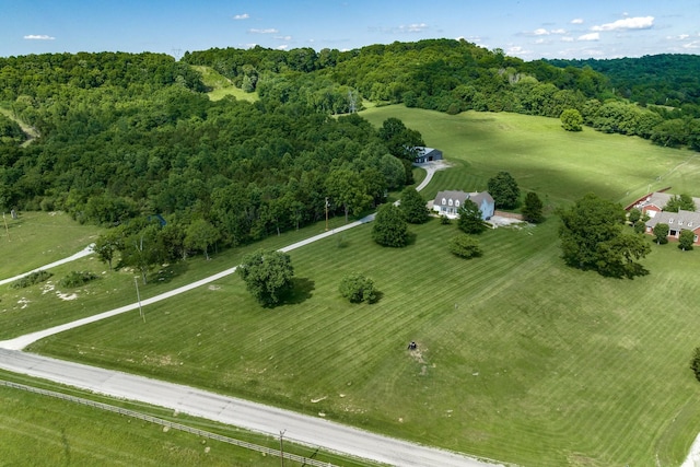 bird's eye view with a rural view