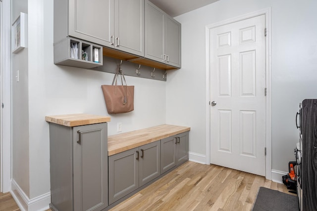 mudroom featuring light hardwood / wood-style flooring