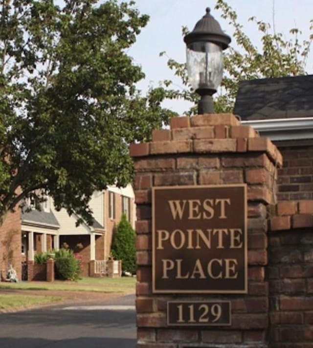 view of community sign