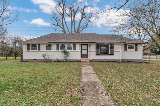 ranch-style house with a front yard